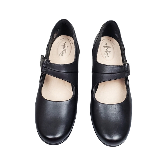 Clarks Emslie Lulin Black Mary Jane Leather Pumps Size 9 - Picture 4 of 9